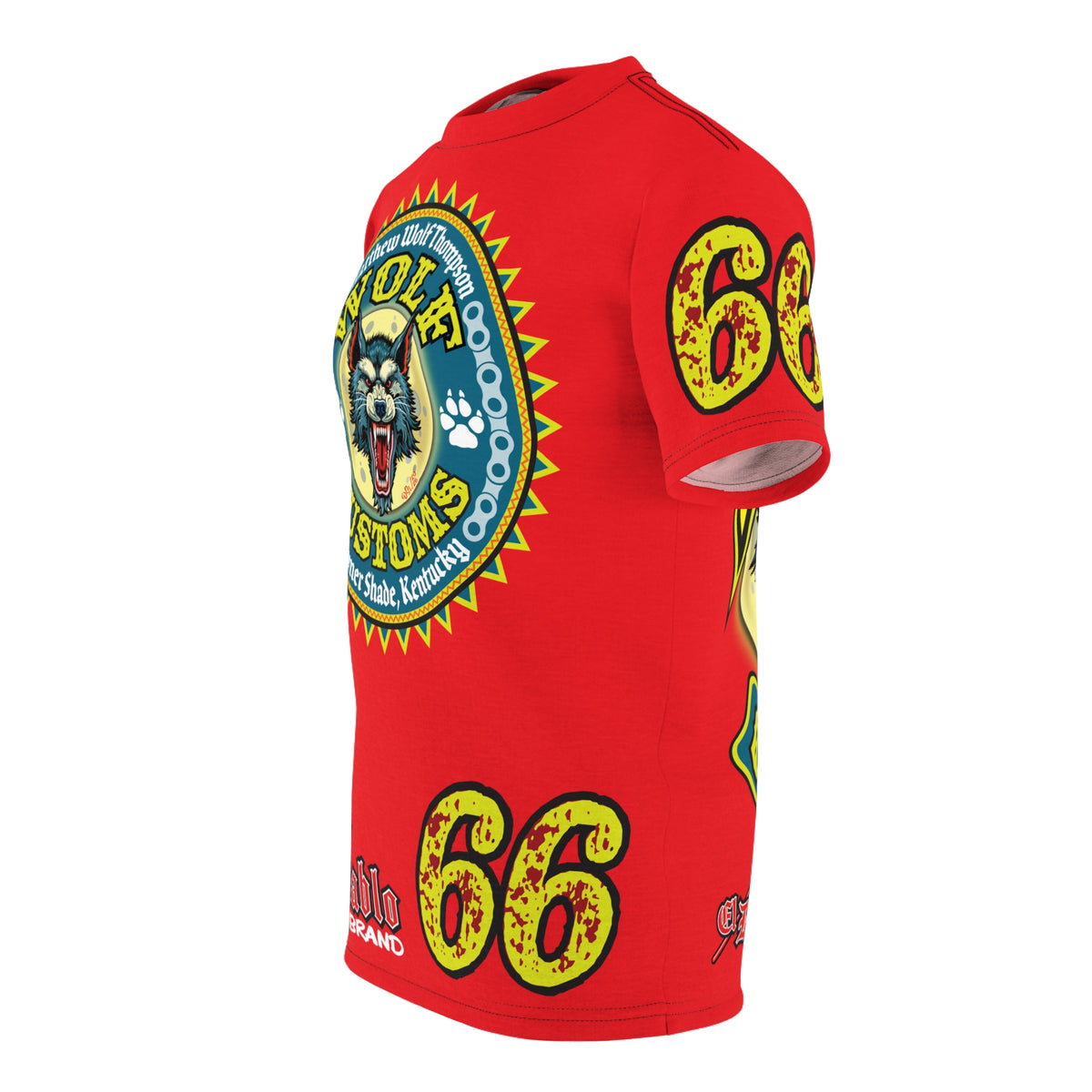 MWT Wolf Customs '66 Graphic HiViZ Super Tee — Retro Motorcycle Club Shirt, The Best Biker Riding Tee EVER !!!