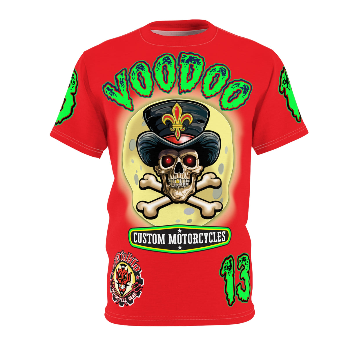 Voodoo Lucky 13 Motorcycle Ultimate HiViz Super Tee, XL Graphics , Custom Riding Apparel
