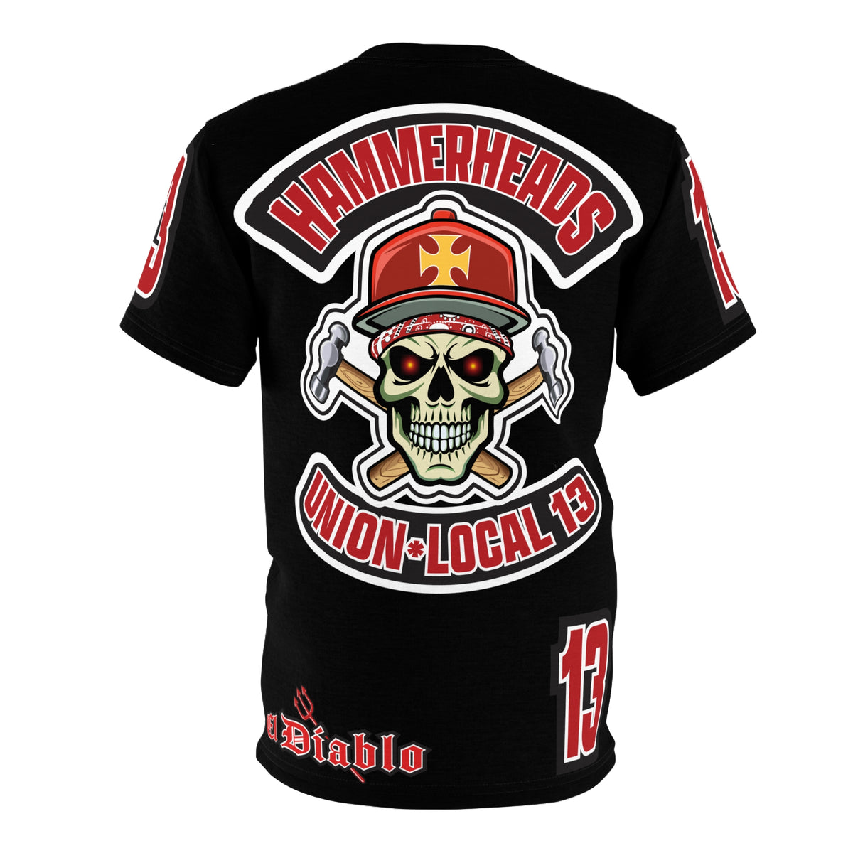 Hammerheads Union Local 13 Black Beauty - Hiviz Custom Motorcycle Riding Super Tee