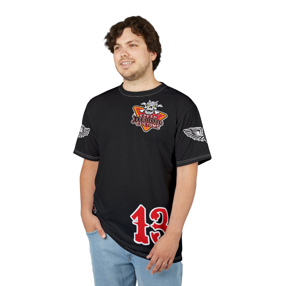 SRT Speed Demon Customs Spectacular  Super Riding Tee - Devilishly Demented Bold Biker Design