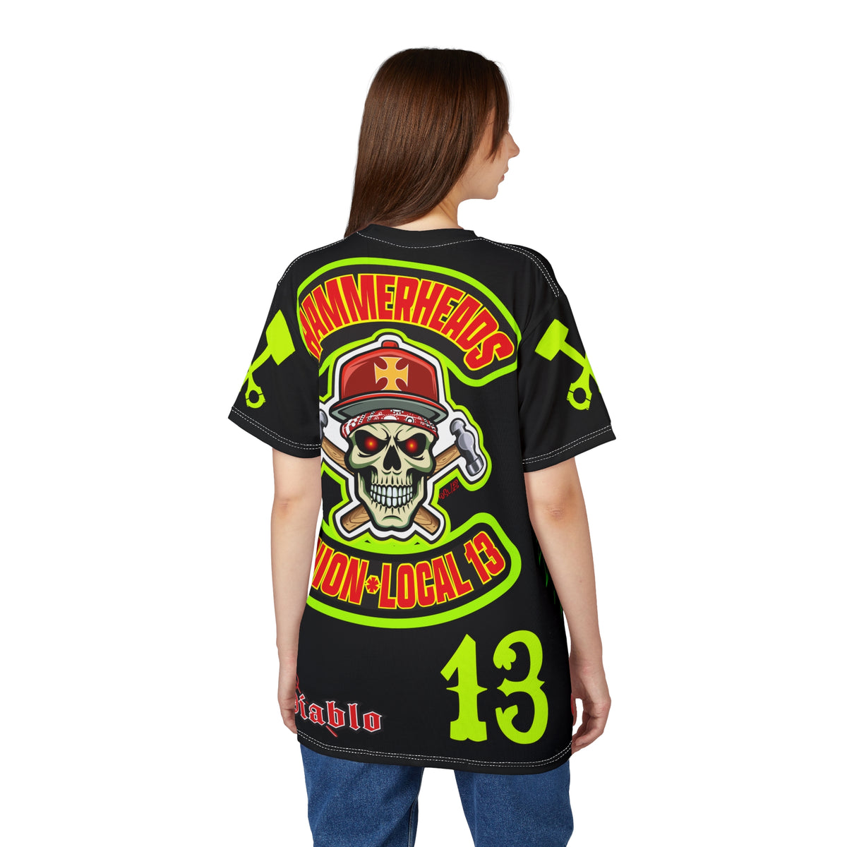 Hammerheads Union Local 13 - GIANT GRAPHICS !!!!!! SoCal 619 Special Edition - Custom HiViz Motorcycle Riding Tee Shirt _ Super Comfort and Fit