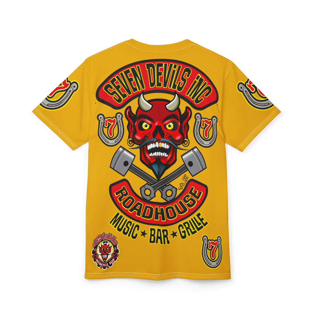 Seven Devils Inc. Roadhouse HiViz Graphic Tee - Motorcycle Custom Riding Super Tee
