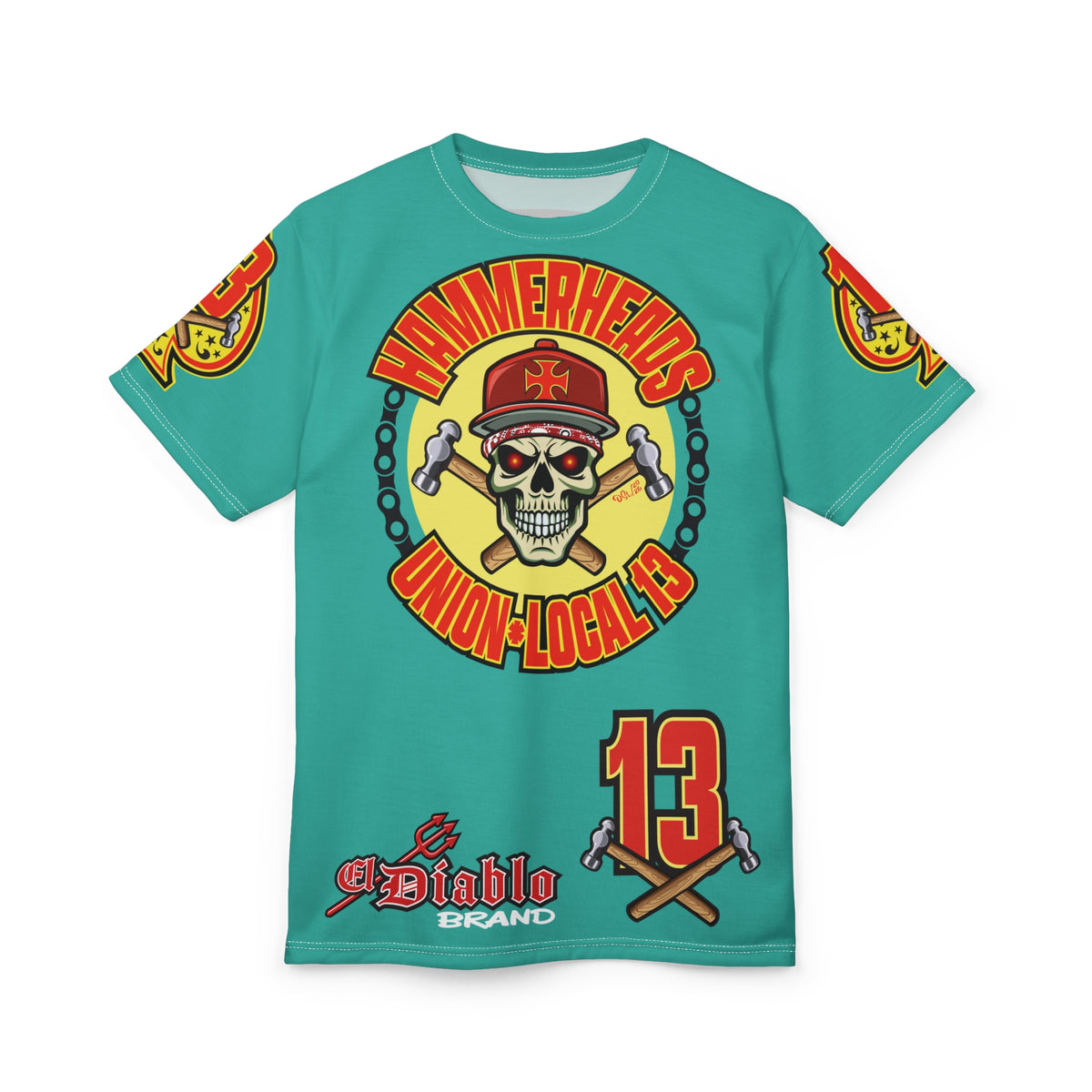 Hammerheads Union Local 13  -  Custom Motorcycle Riding Super Tee - Super Comfort and Fit
