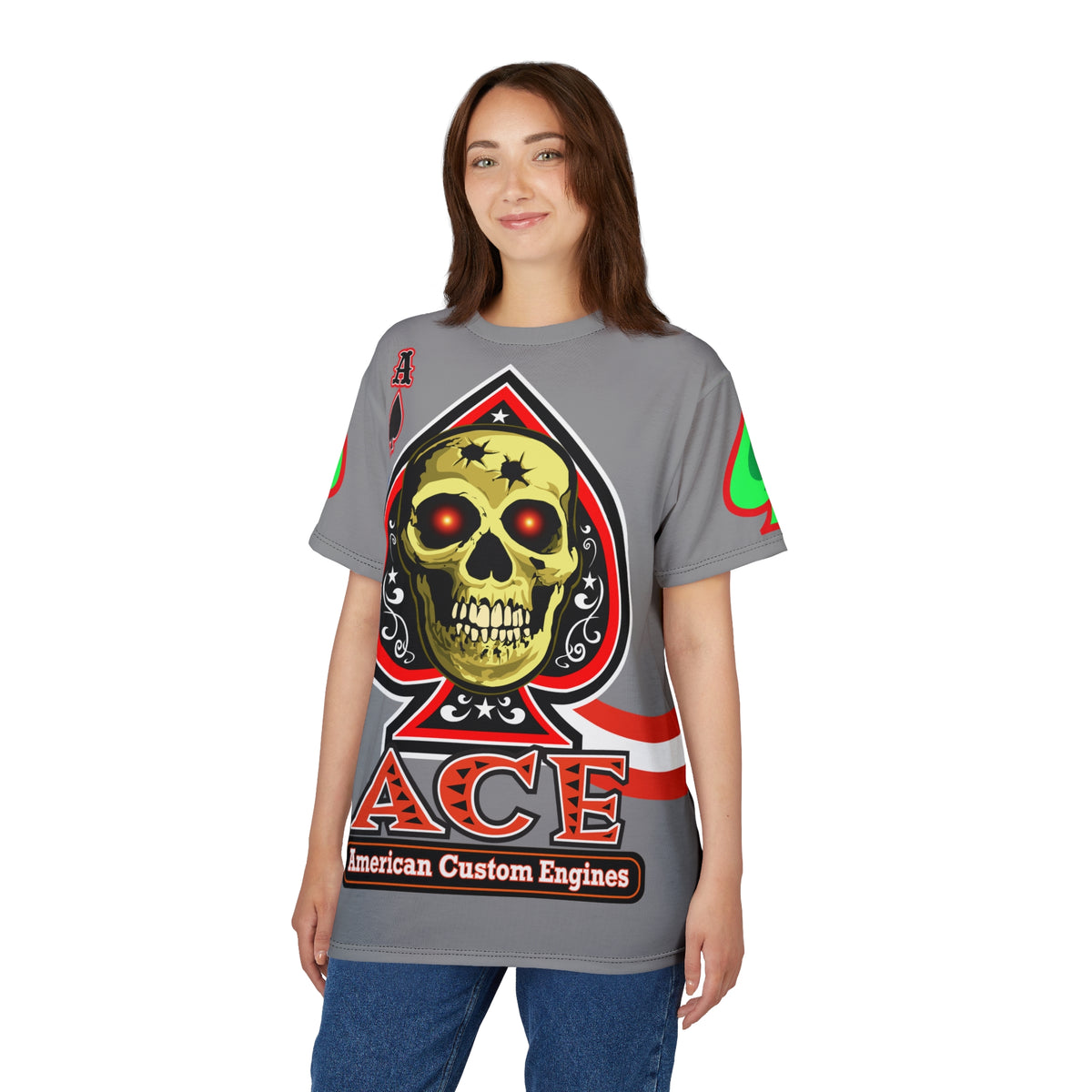 American Custom Engines ACE - Special Lumina Green  Ace of Spades Death Card High visibility Graphics