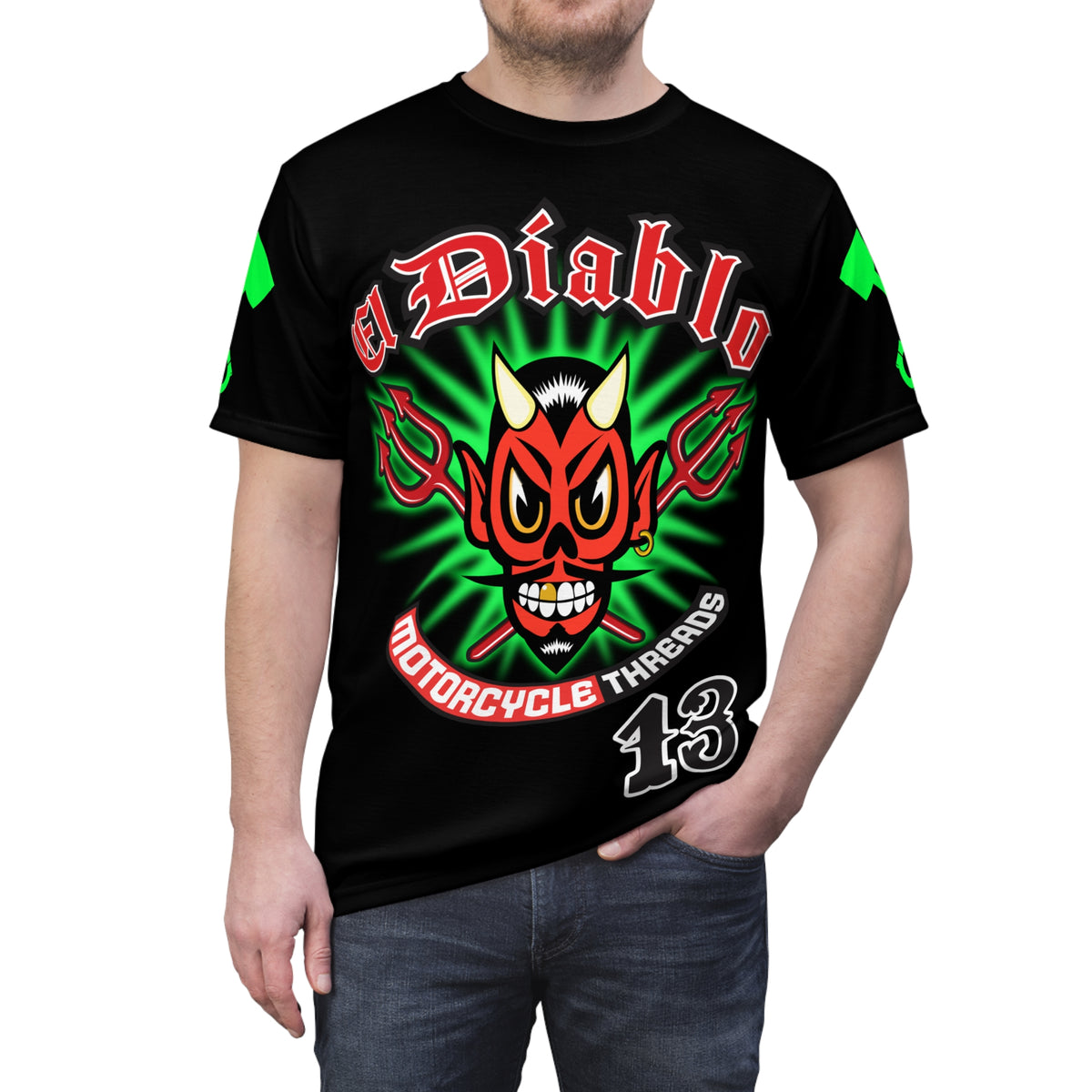 El Diablo Brand Hiviz Unisex Motorcycle Riders Super Tee
