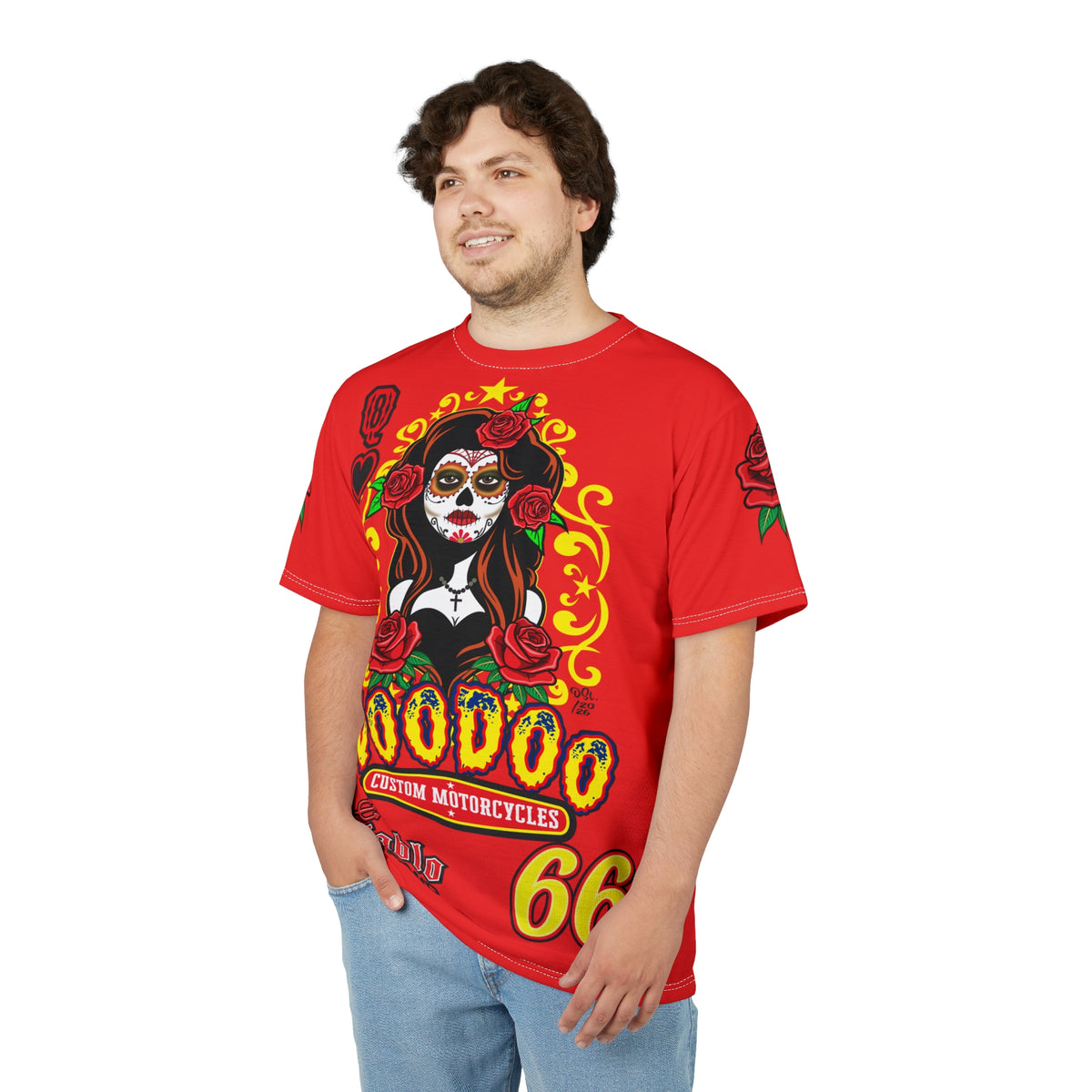 Voodoo Custom Motorcycles Tee — Queen of Hearts  Graphic Riding Super Tee