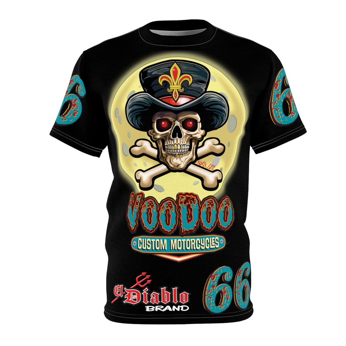 Voodoo Customs Tie Dye Blast Graphic Tee –  Edgy Style for Bikers