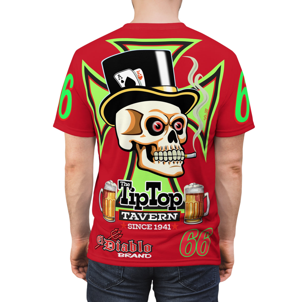 Tip Top Tavern Dive Bar Super Tee - Special Edition Blood Red XL Graphics - America's Best Dive Bar - Bikes Beers Babes & Bros. - Biker Bar Tee
