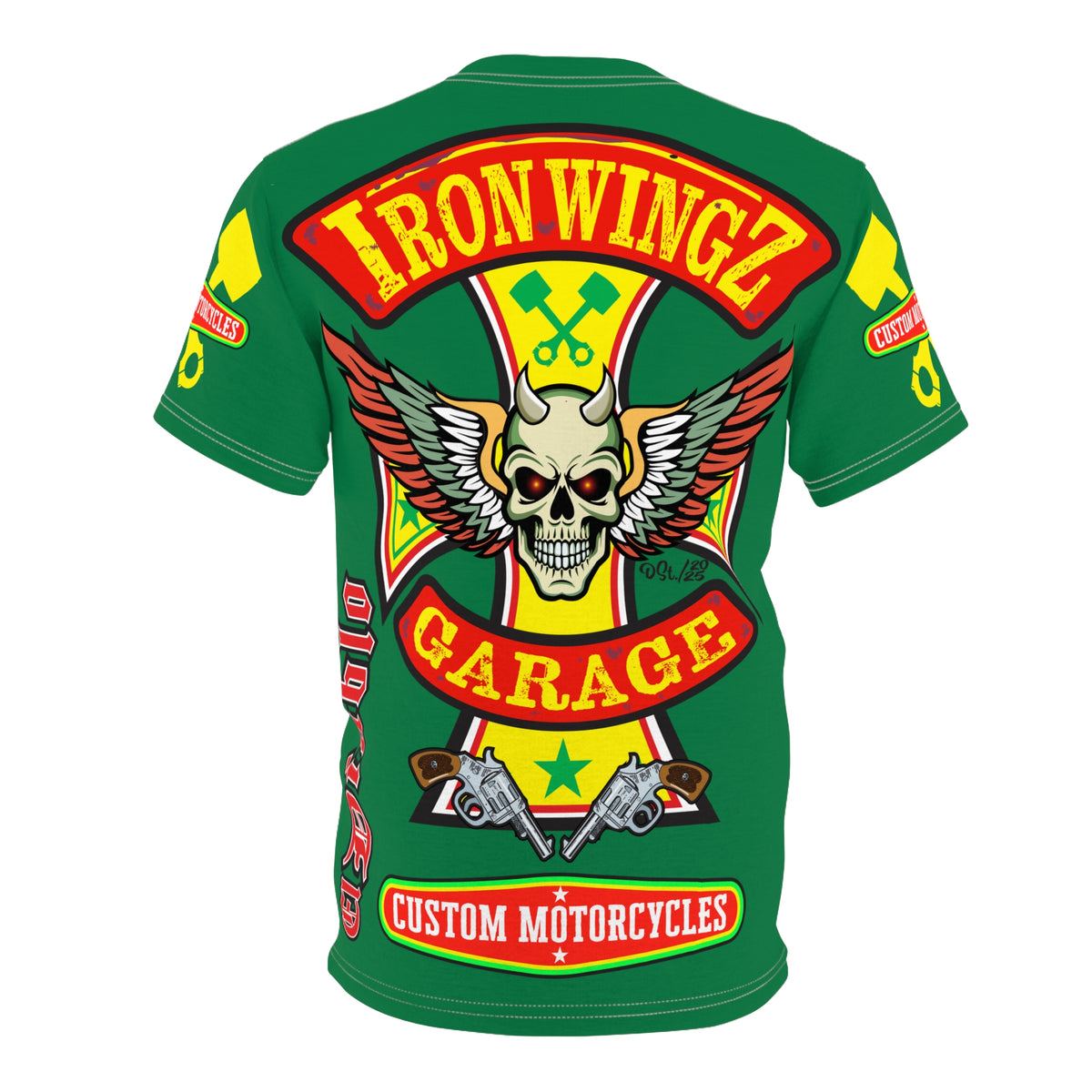 Iron Wingz Garage HiViz Super Tee, Rockabilly Style Shirt, Badass Fashion Top, Perfect Gift for Bikers