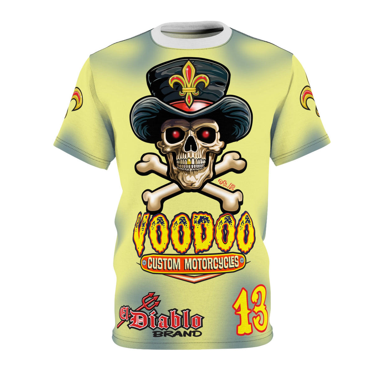 Voodoo Custom Motorcycles HIVIZ TYE DYE BLAST SUPER RIDING TEE - Look Cool, Ride Cool In our Finest Biker Riding Tee