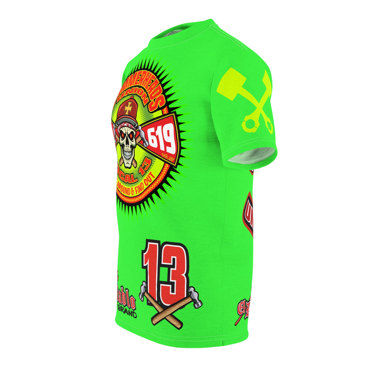Very Special Hammerheads Union Local 13 - SoCal 619 Special Edition - Custom HiViz Motorcycle Riding Tee Shirt _ Super Comfort and Fit
