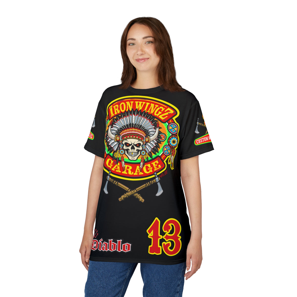 Iron Wingz Garage HiViZ Motorcycle Rider Super Tee