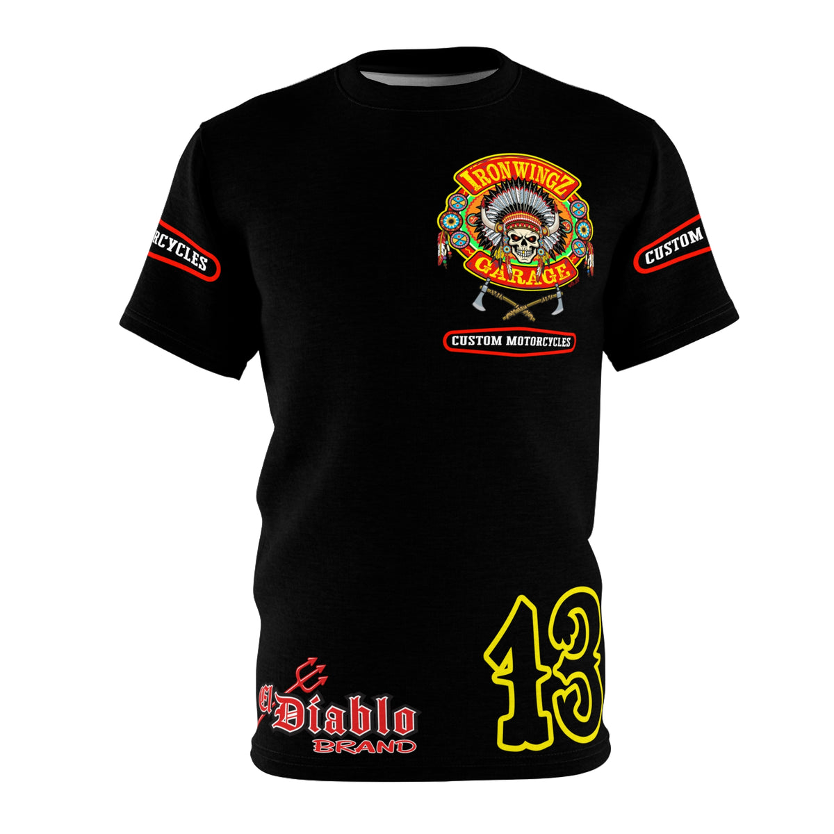SRT Iron WingZ Garage Custom Biker Riding Super Tee - Retro Vintage Graphic Style