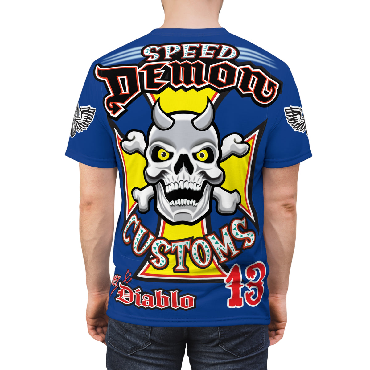 Speed Demon Customs Spectacular HiViz Super Tee - Devilishly Demented Bold Biker Design