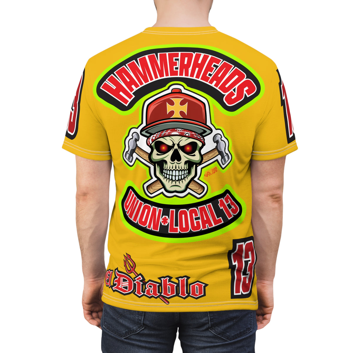 Hammerheads Union Local 13 HiViz Super Tee - Rough Tough Bad Attitude Motorcycle Riding Tee