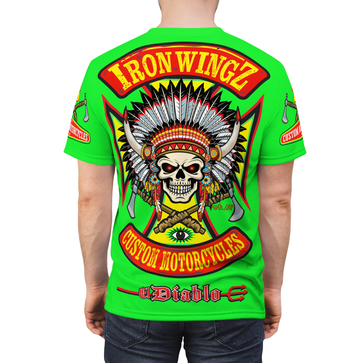 Very Special Iron Wingz Garage HiViZ  Lumina Motorcycle Rider Super Tee