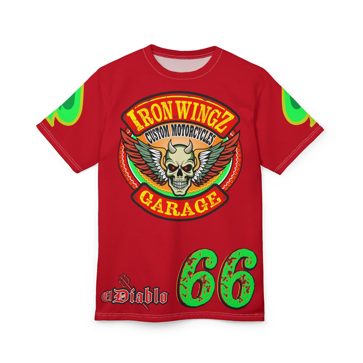 Iron Wingz Custom Motorcycle Unisex Super Tee - Bold Graphic Tee for Bikers