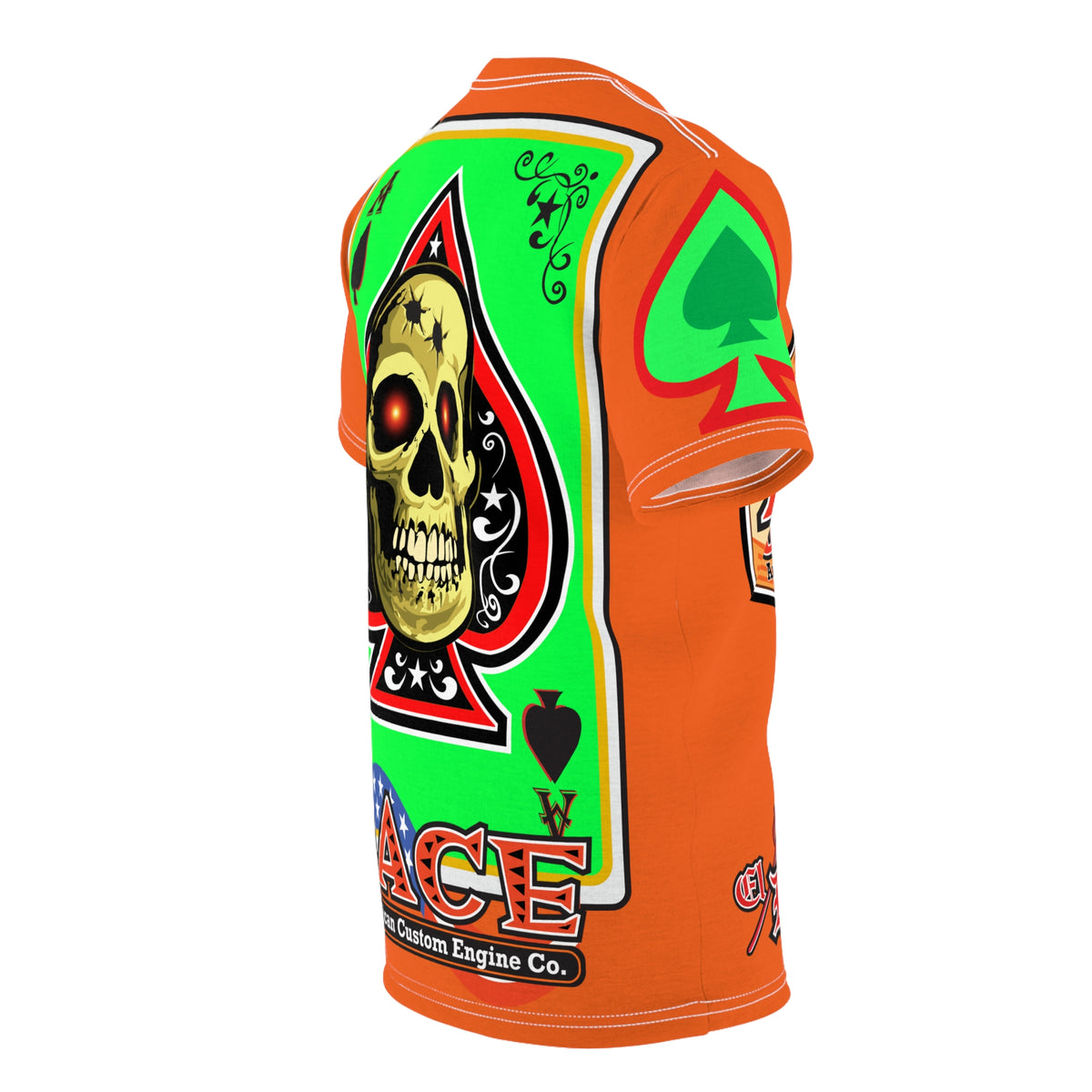 American Custom Engines ACE - Specially Designed Lumina Green  Ace of Spades Death Card High visibility Graphics