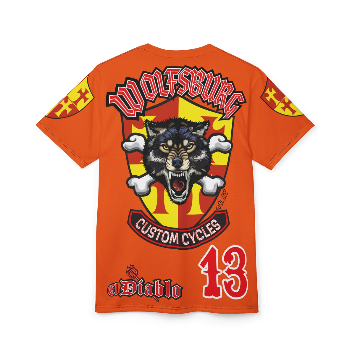 Wolfsburg Custom Cycles HiViz Graphic Super Tee for Bikers