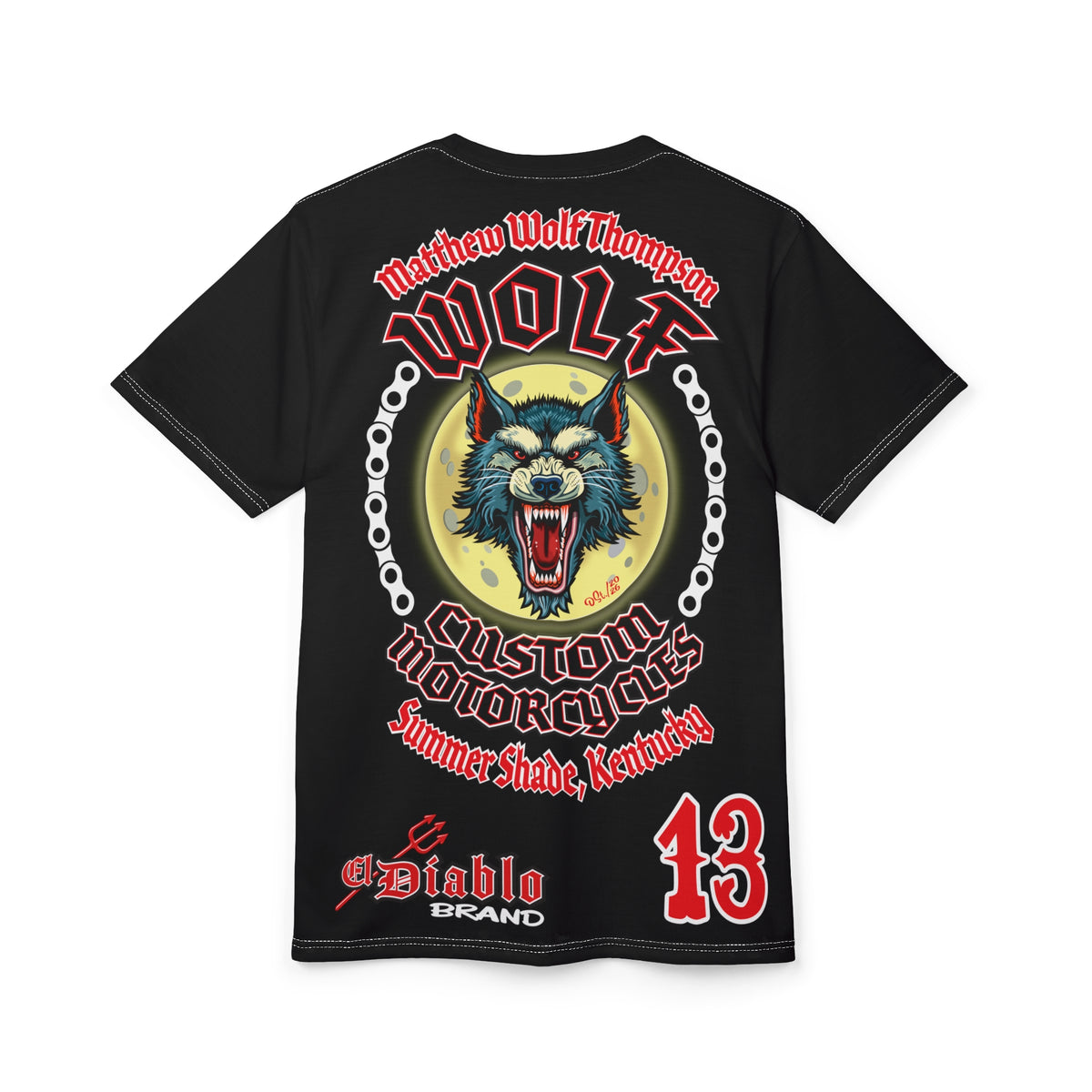 MWT Wolf Custom Motorcycles Super Tee — Viciously Cool High Performance Motorcycle Riding Shirt