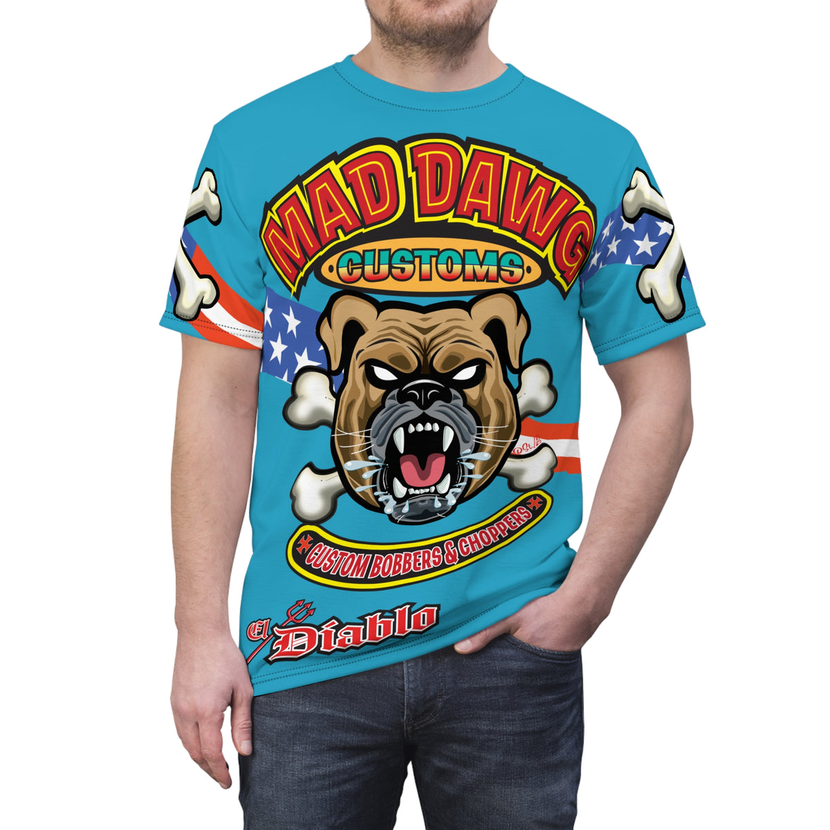 Mad Dawg Customs, Edgy Motorcycle Apparel, HiViz Custom Riding TEE, Rebel Fashion, Biker Style