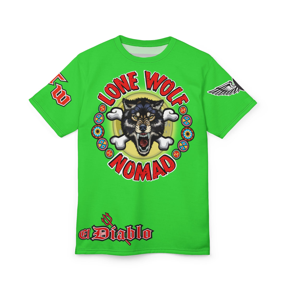 Very Special Lone Wolf Nomad HiViz Super Tee - For The Independent No Club Bikers For Life