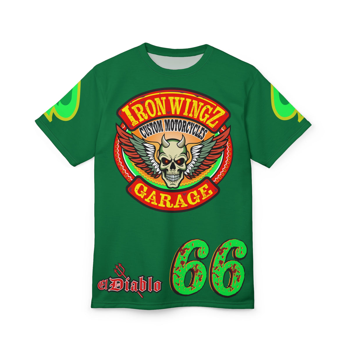 Iron Wingz Custom Motorcycle Unisex Super Tee - Bold Graphic Tee for Bikers