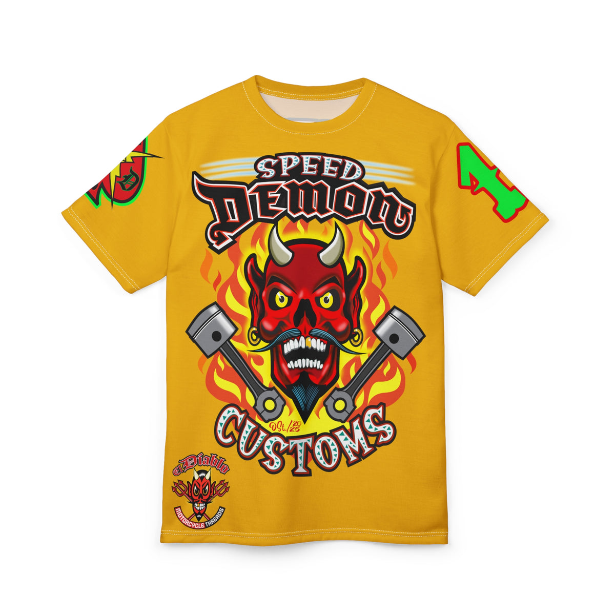 Speed Demon Custom HiViz Unisex Tee - Bold Graphic Harley Enthusiast Super T