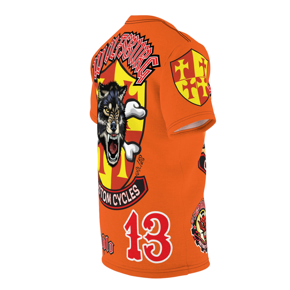 Wolfsburg Custom Cycles HiViz Graphic Super Tee for Bikers
