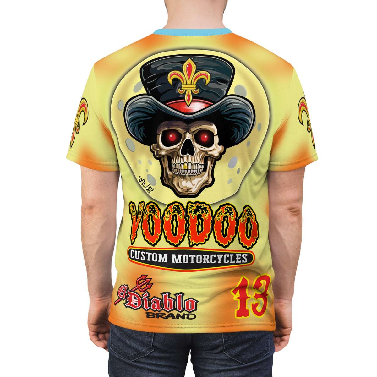 Voodoo Custom Motorcycles HIVIZ TYE DYE BLAST SUPER RIDING TEE - Look Cool, Ride Cool jn our Finest Biker Riding Tee