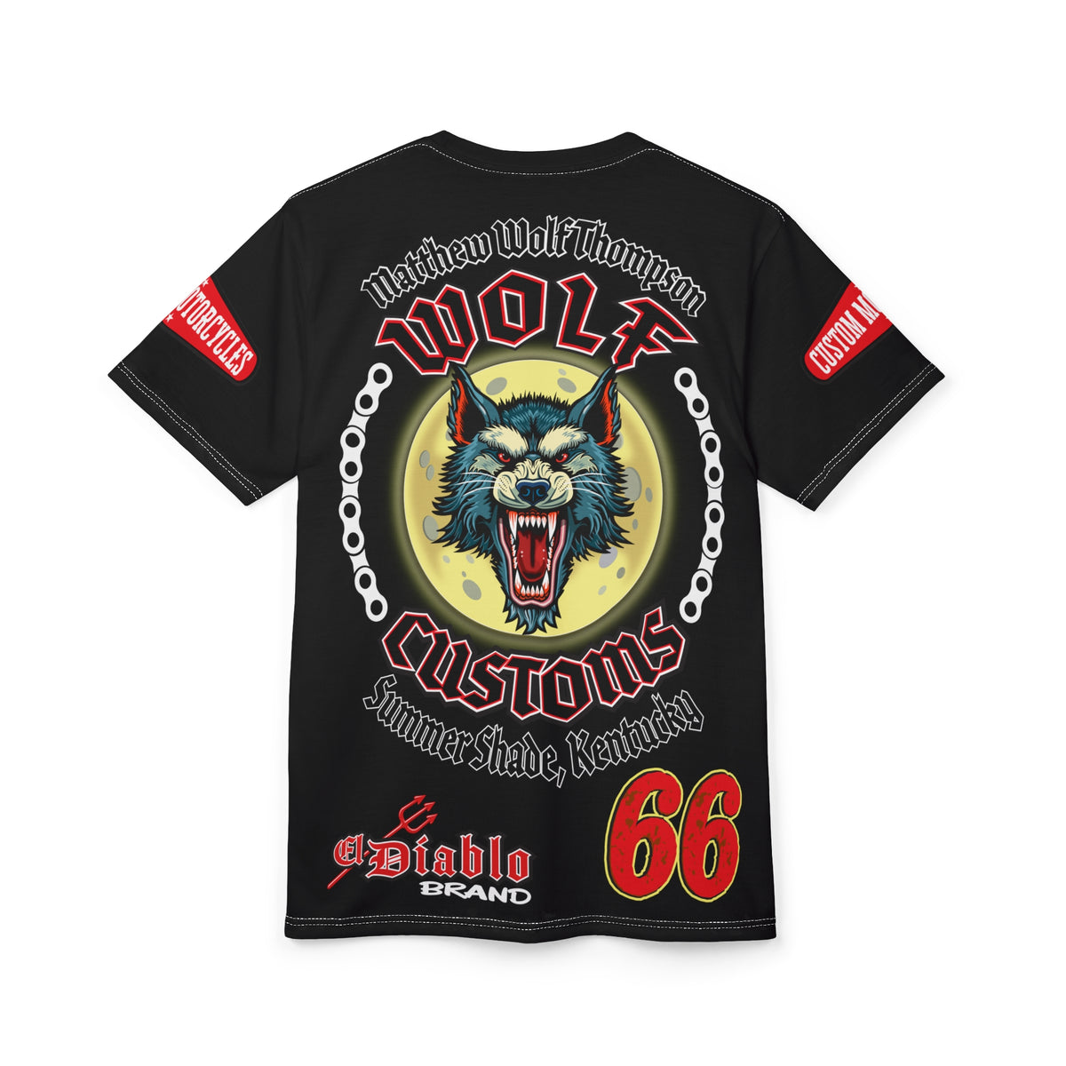 MWT Wolf Custom Motorcycles Super Tee — Viciously Cool High Performance Motorcycle Riding Shirt