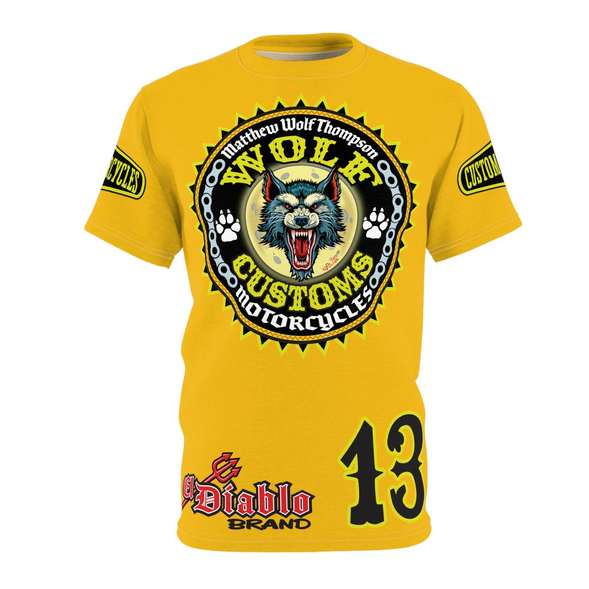 MWT Wolf Customs with XL HiViZ Graphics Super Tee —  The Best Biker Riding Tee EVER !!!