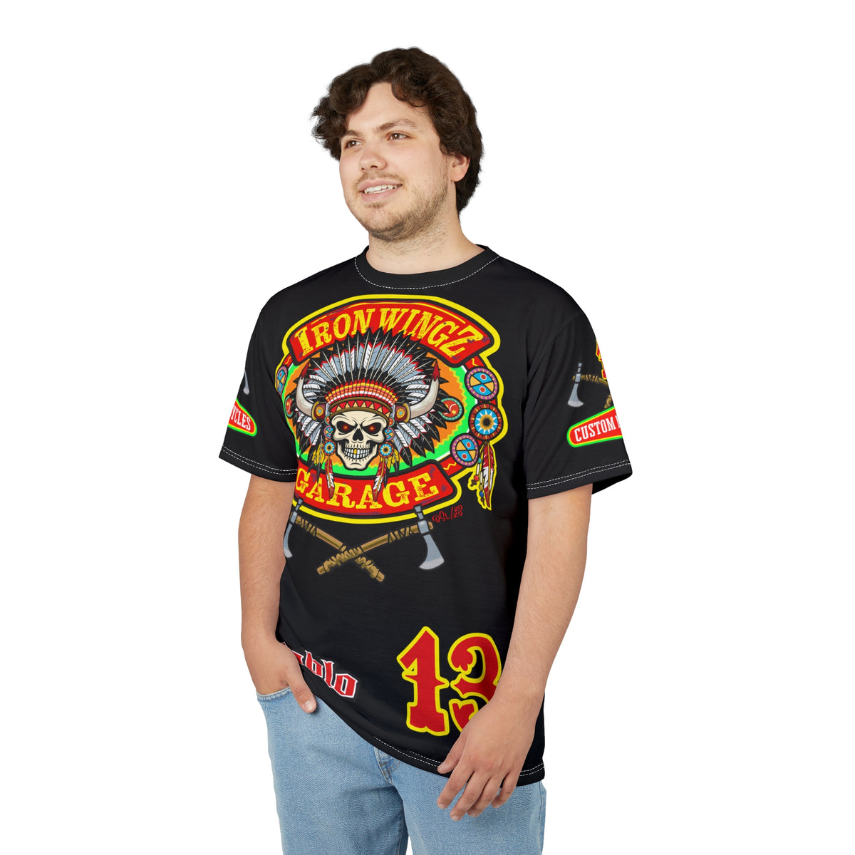 Iron Wingz Garage HiViZ Motorcycle Rider Super Tee