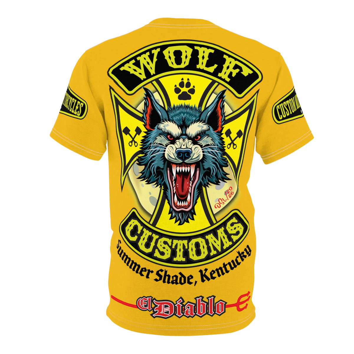 MWT Wolf Customs with XL HiViZ Graphics Super Tee —  The Best Biker Riding Tee EVER !!!