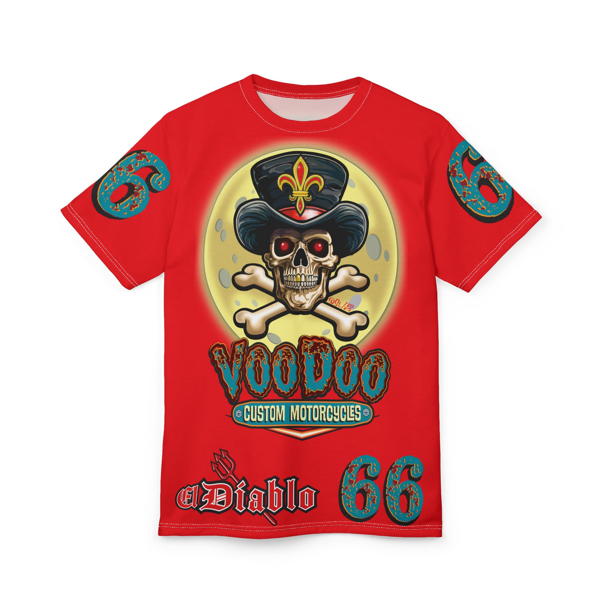 Voodoo Custom Motorcycles  Unisex HiViz Tee, Edgy Graphic Shirt, Motorcycle Apparel, Skull T-Shirt, Perfect for Bikers