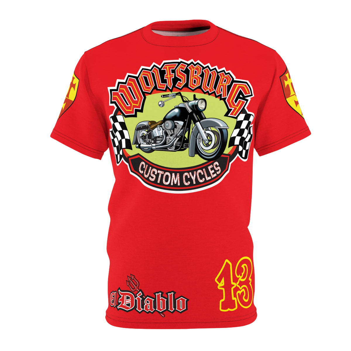 Wolfsburg Custom Cycles HiViz High Comfort Motorcycle Riders Super Tee