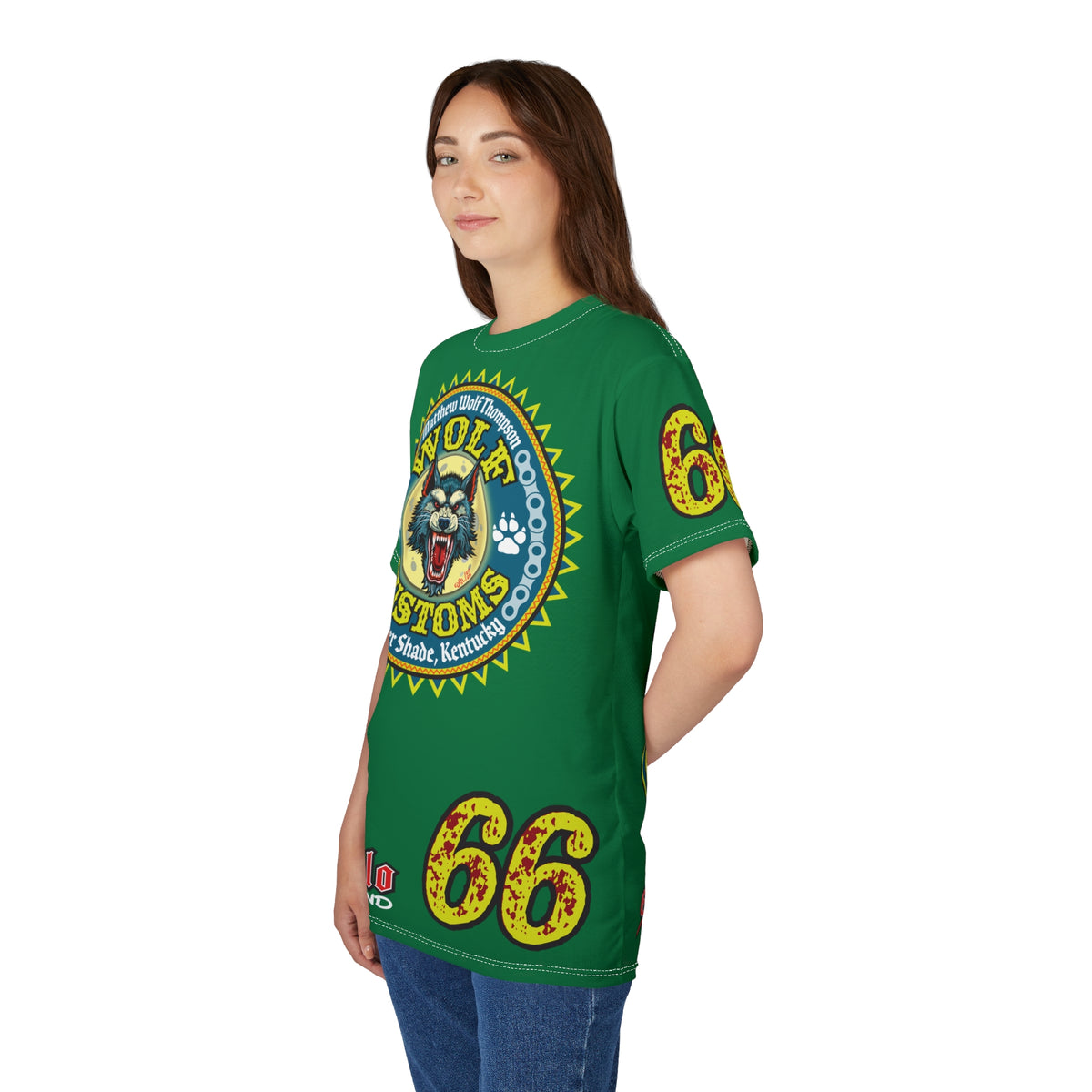 MWT Wolf Customs '66 Graphic HiViZ Super Tee — Retro Motorcycle Club Shirt, The Best Biker Riding Tee EVER !!!