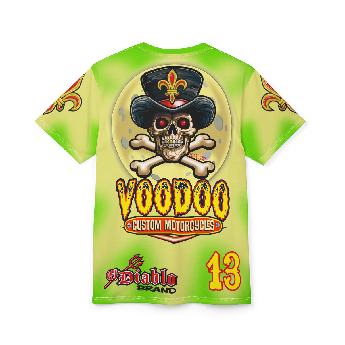 Voodoo Custom Motorcycles HIVIZ TYE DYE BLAST SUPER RIDING TEE - Look Cool, Ride Cool In our Finest Biker Riding Tee