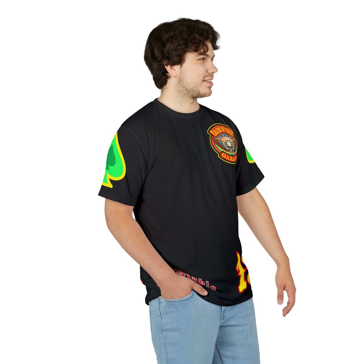 Iron Wingz Custom Motorcycle Unisex Super Tee - Bold Graphic Tee for Bikers