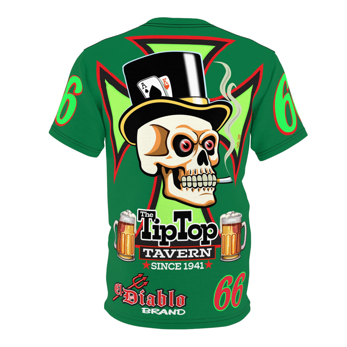 Tip Top Tavern Dive Bar Super Tee - Special Edition Mean Green + XL Graphics - America's Best Dive Bar - Bikes Beers Babes & Bros. - Biker Bar Tee