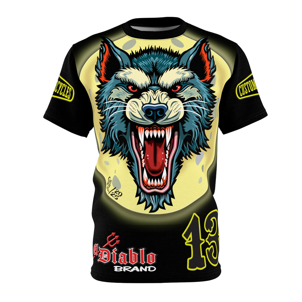 MWT Wolf Customs  INTIMIDATOR SPECIAL EDITIOM  13 Black & XLWOLF Graphics- Super Riding Tee — Retro Motorcycle Club Shirt, The Best Biker Riding Tee EVER !!!