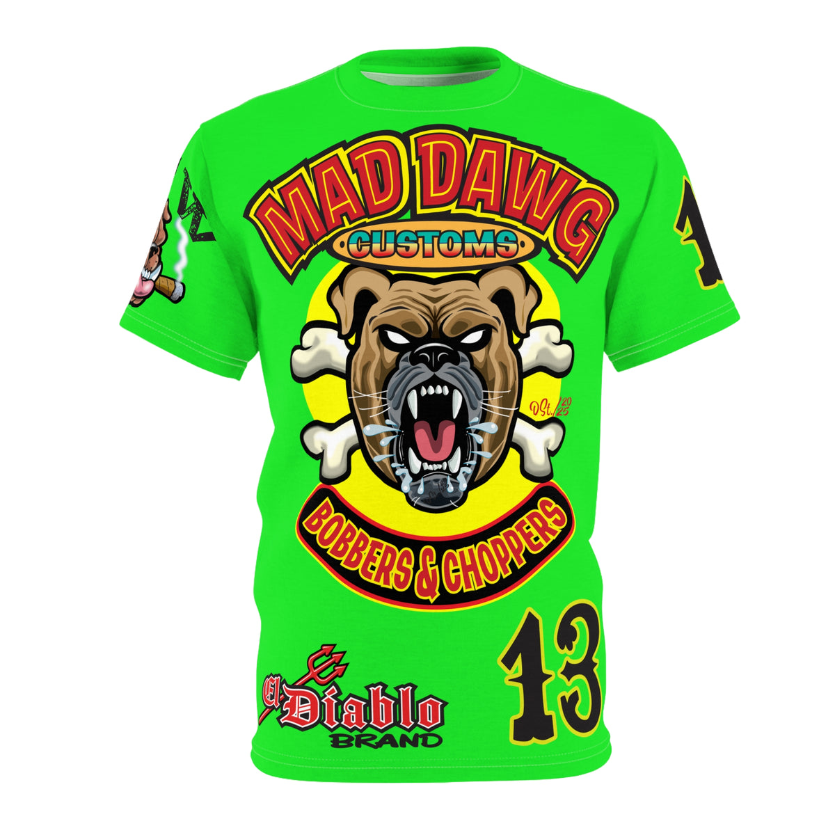 Very Special Mad Dawg Choppers & Bobbers Custom HiViZ Super Tee