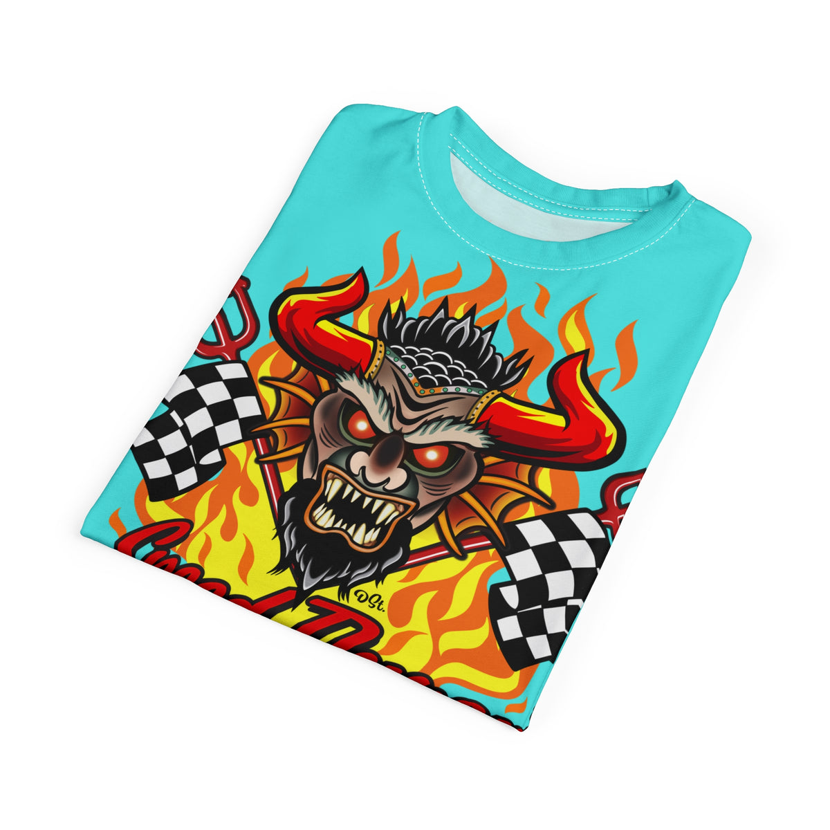 Speed Demon Customs BLU SKY Super Tee — Extreme Edgy Graphics - Bad Attitude Custom Biker Riding Gear
