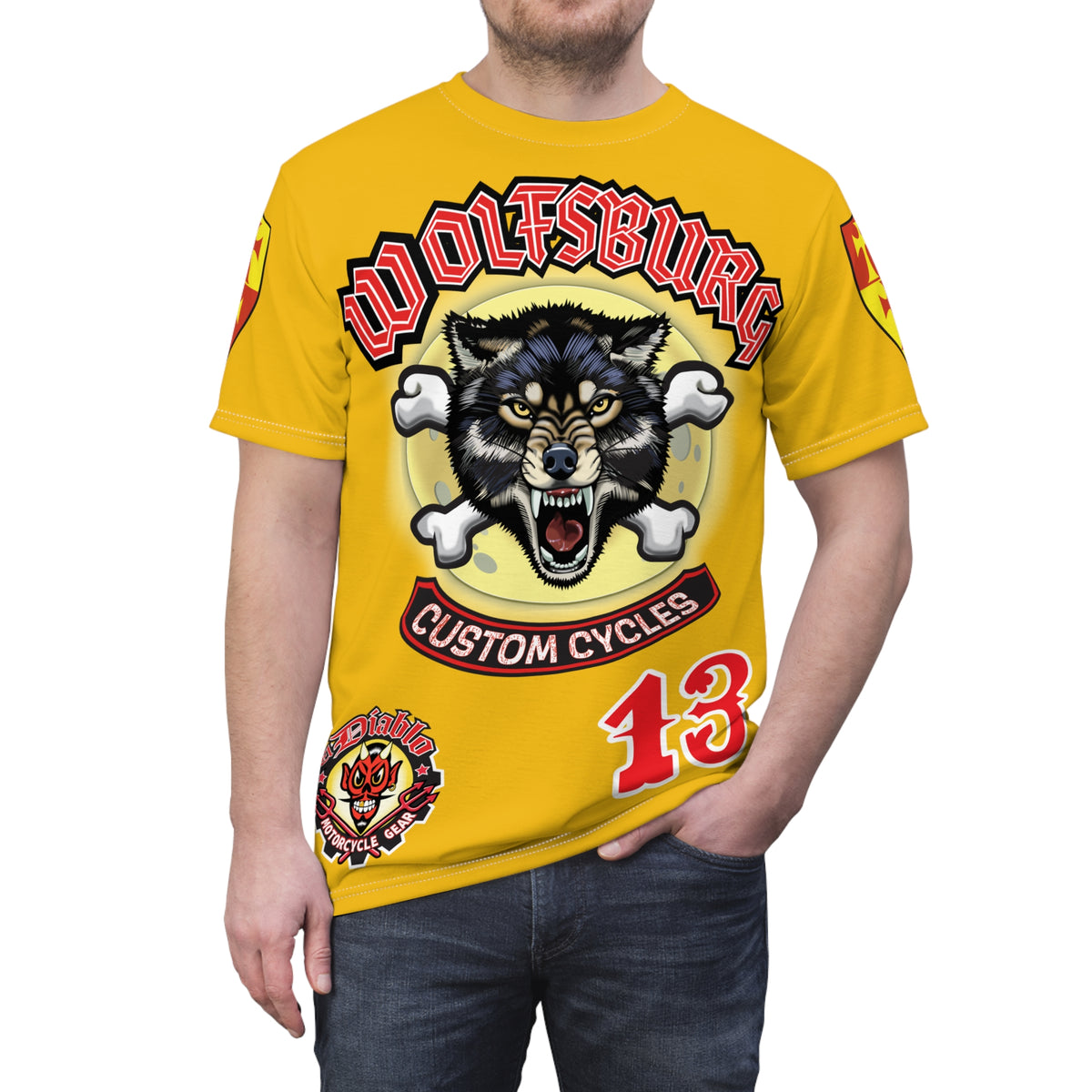 Wolfsburg Custom Cycles HiViz Graphic Super Tee for Bikers