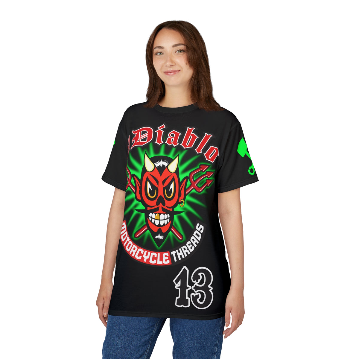El Diablo Brand Hiviz Unisex Motorcycle Riders Super Tee