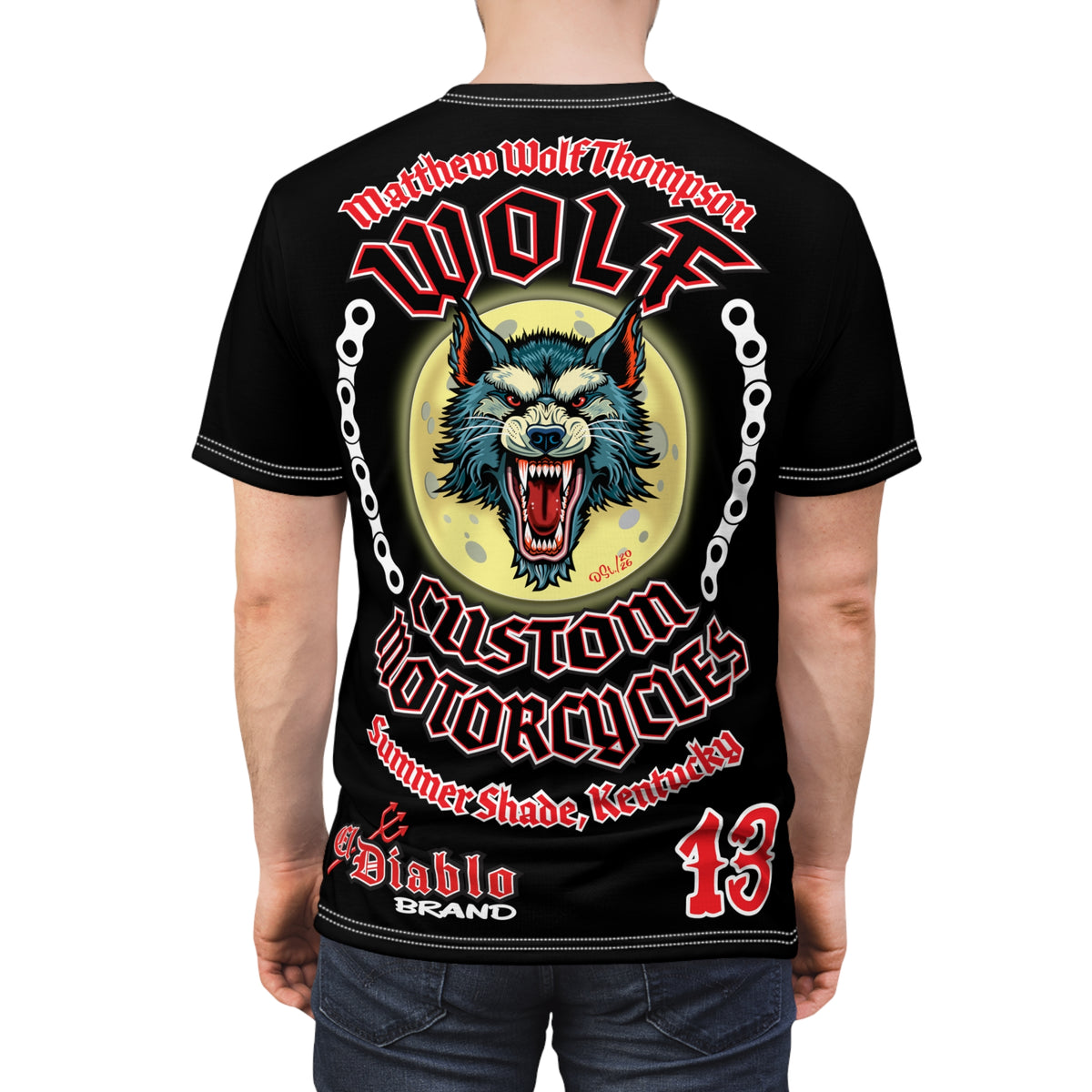 MWT Wolf Custom Motorcycles Super Tee — Viciously Cool High Performance Motorcycle Riding Shirt