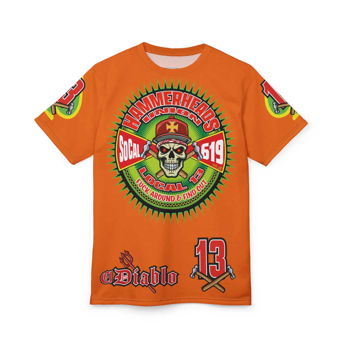 Hammerheads Union Local 13 -  Custom FAFO Motorcycle Riding Tee Shirt _ Super Comfort and Fit