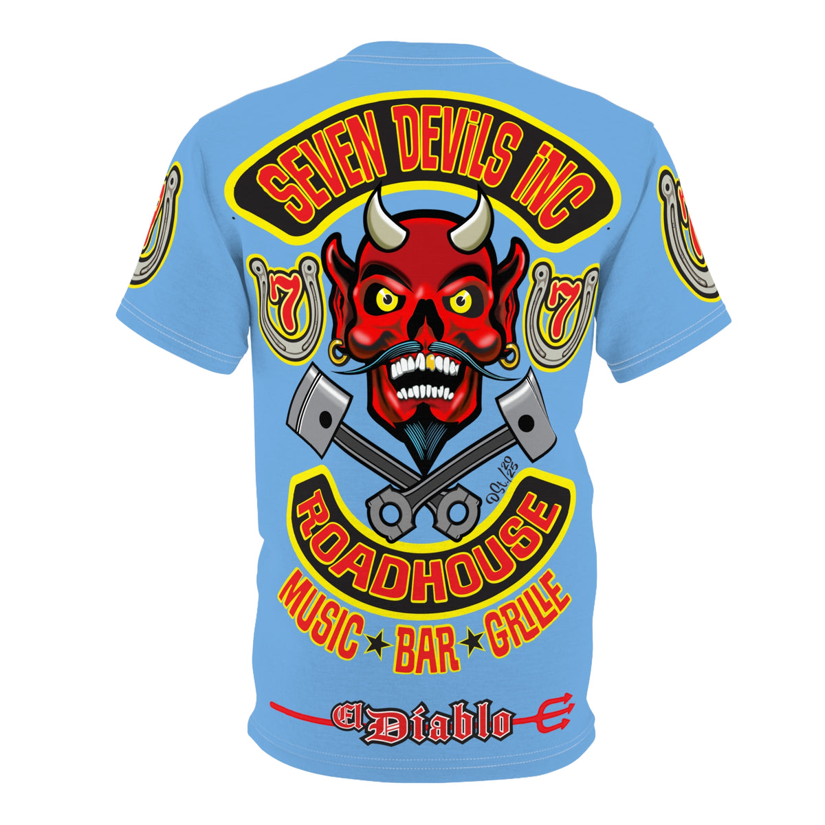 Seven Devils Inc. Roadhouse HiViz Design, Edgy Biker Shirt, Special Motorcycle Riding Gear, Seven Devils Inc.