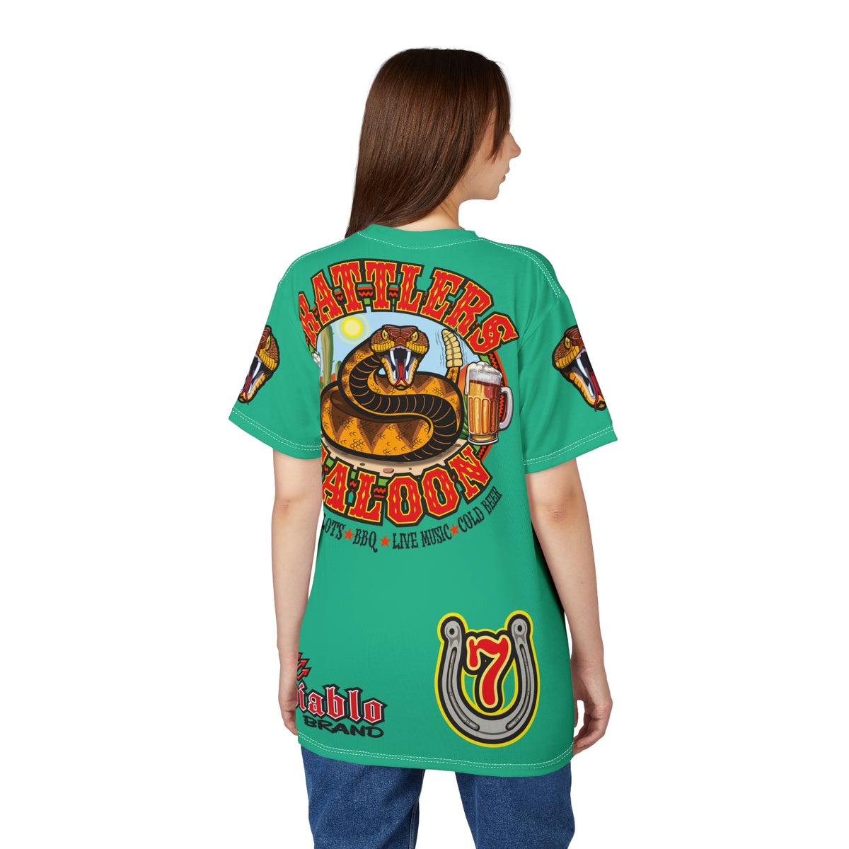 Rattlers Saloon  BADAZZ SUPER TEE — Vintage Biker 66 Graphic Shirt