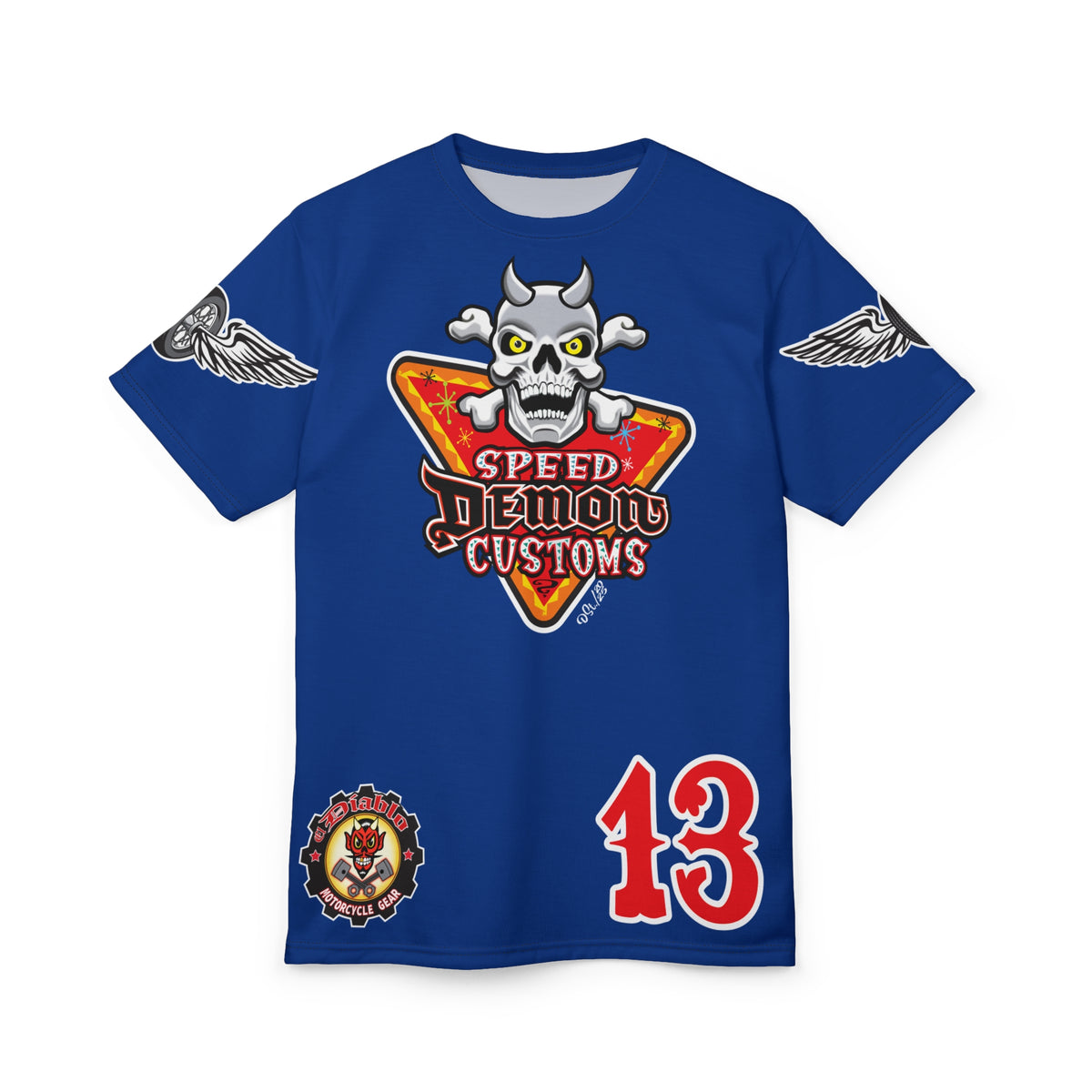 SRT Speed Demon Customs Spectacular  Super Riding Tee - Devilishly Demented Bold Biker Design